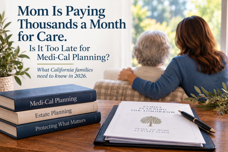 Mother and daughter reviewing Medi-Cal planning for long-term care in California
