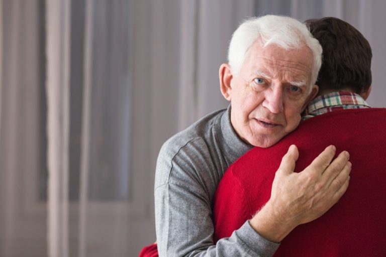 Men hugging