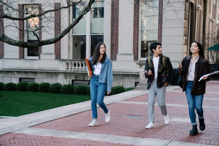 College students on campus