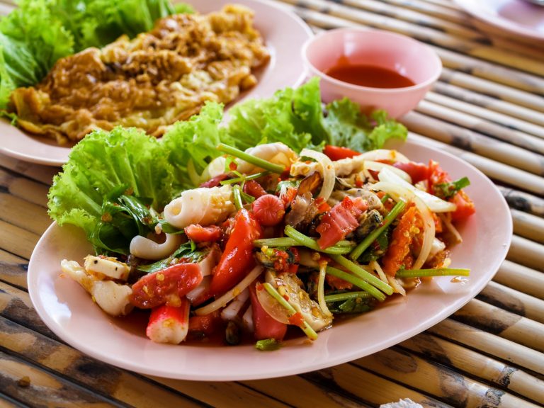 a plate filled with healthy food